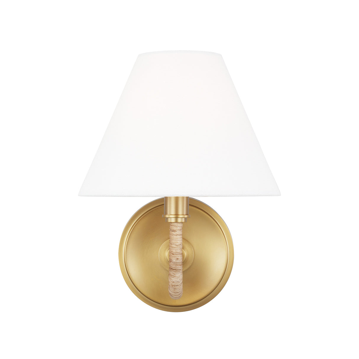 Harlow Wall Sconce 9", Modern Brass with Rattan