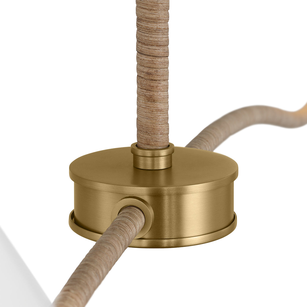 Harlow 2 Light Linear Pendant 51", Modern Brass with Rattan