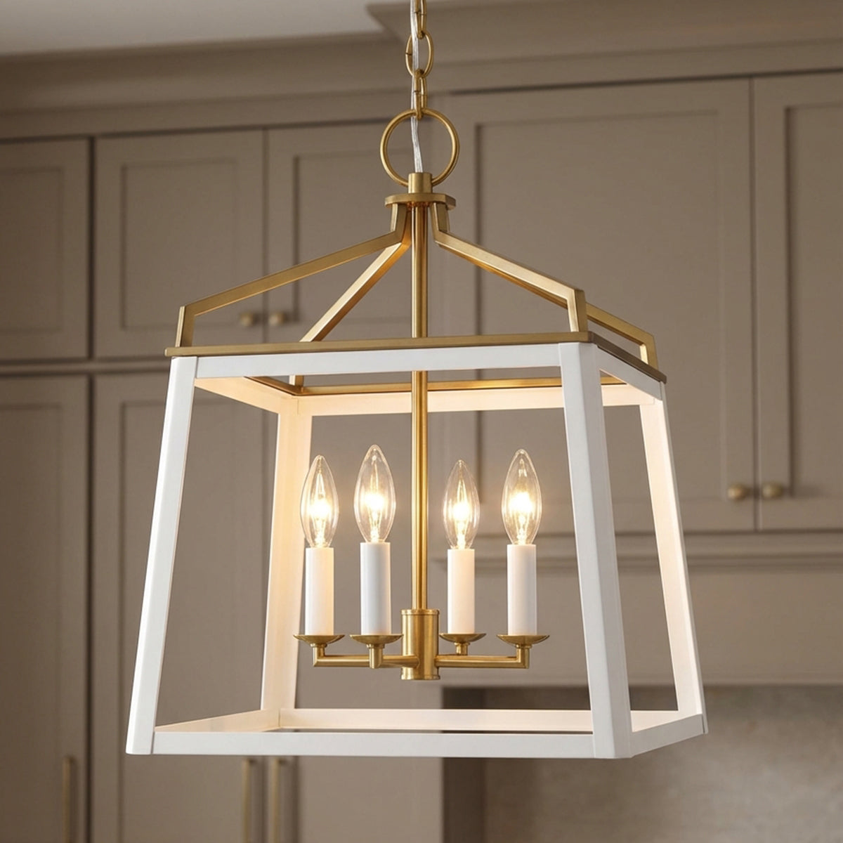 Fillmore Medium Lantern Pendant 13" for Modern Farmhouse home with White Cabinetry
