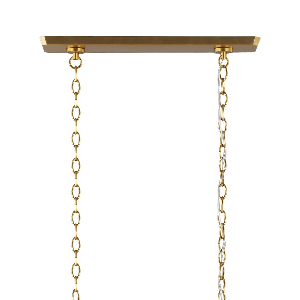 Fillmore Linear Lantern Pendant 48", Matte White and Modern Brass