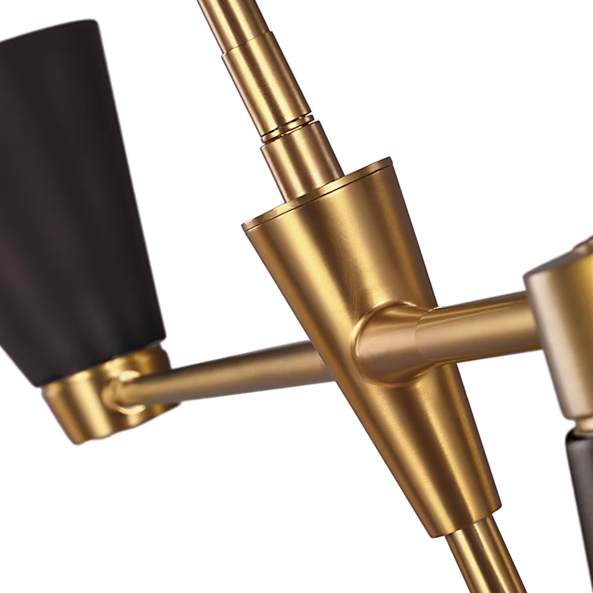 Langdon 4 Light Chandelier 48", Matte Black and Modern Brass