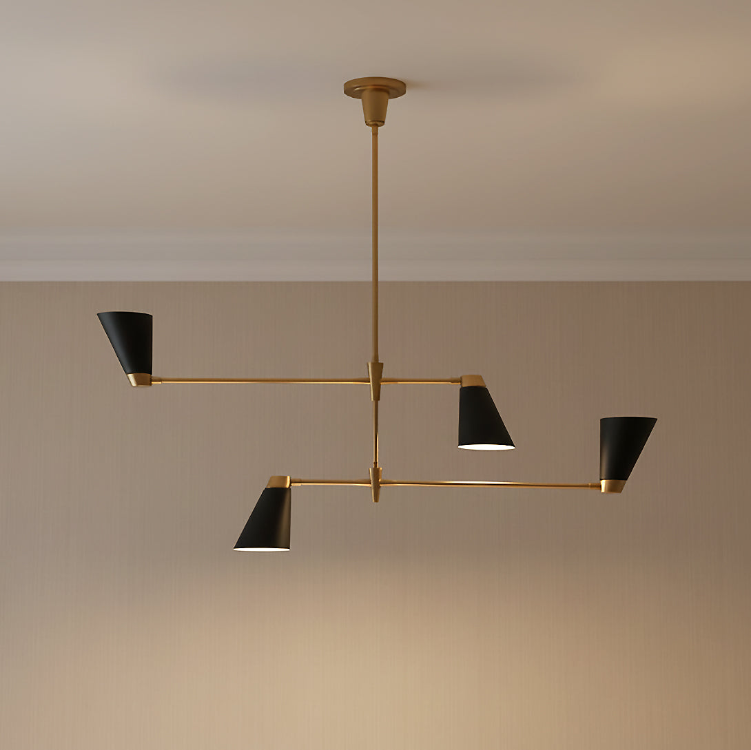 Langdon 4 Light Chandelier 48" for Modern home with Beige Textured Walls