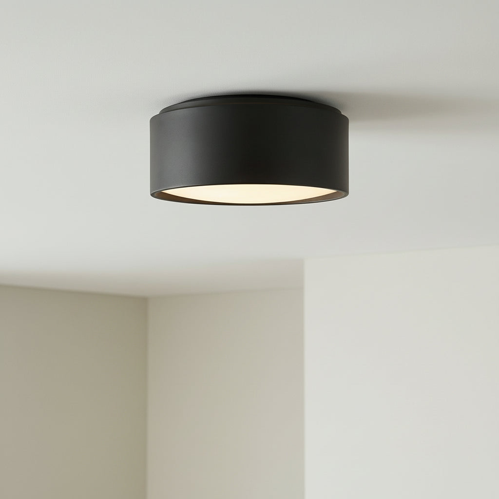 Neal Small Flush Mount 10, Matte Black for Modern home with White Walls