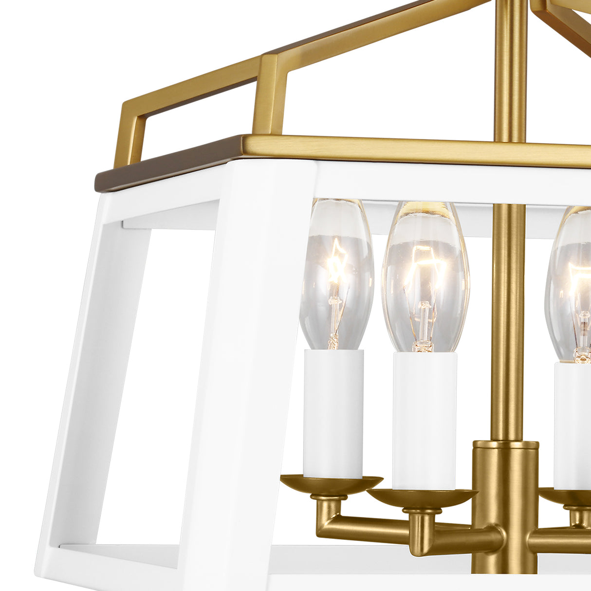 Fillmore Semi-Flush Mount 12", Matte White and Modern Brass