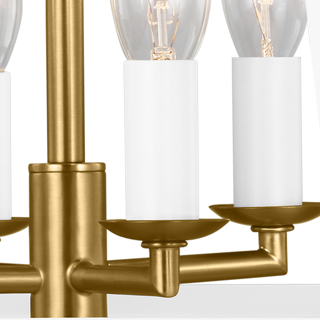 Fillmore Semi-Flush Mount 12", Matte White and Modern Brass