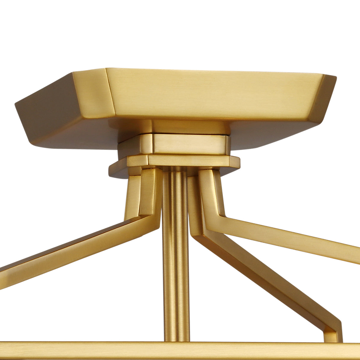 Fillmore Semi-Flush Mount 12", Matte White and Modern Brass