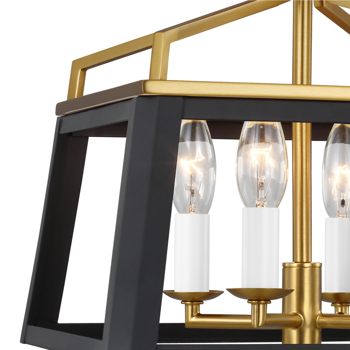 Fillmore Semi-Flush Mount 12", Matte Black and Modern Brass