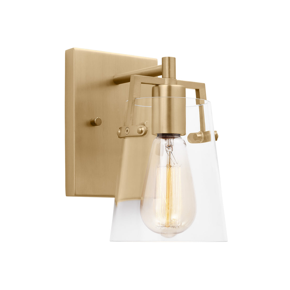 Glyn Wall Sconce 9", Satin Brass