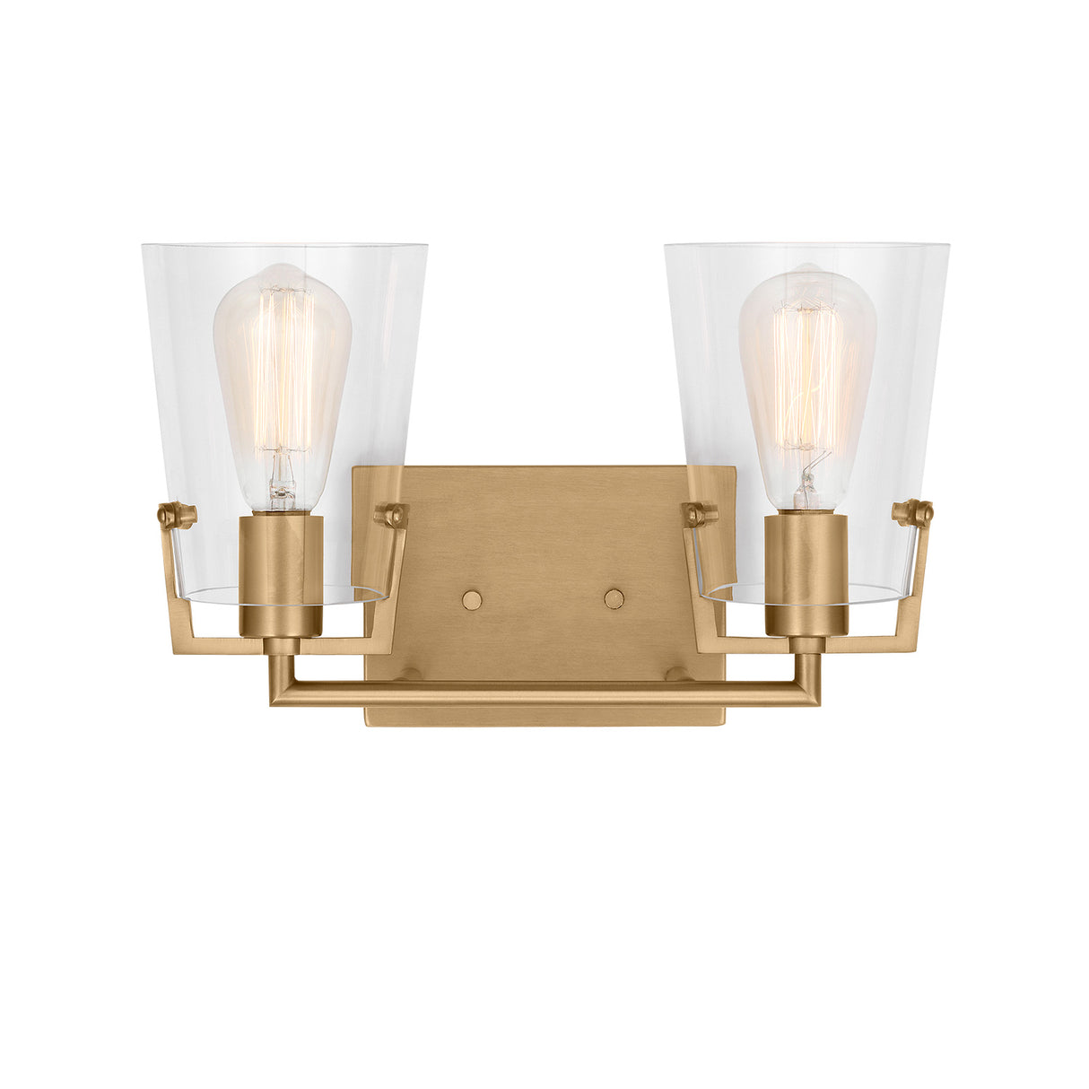 Glyn 2 Light Vanity, Satin Brass