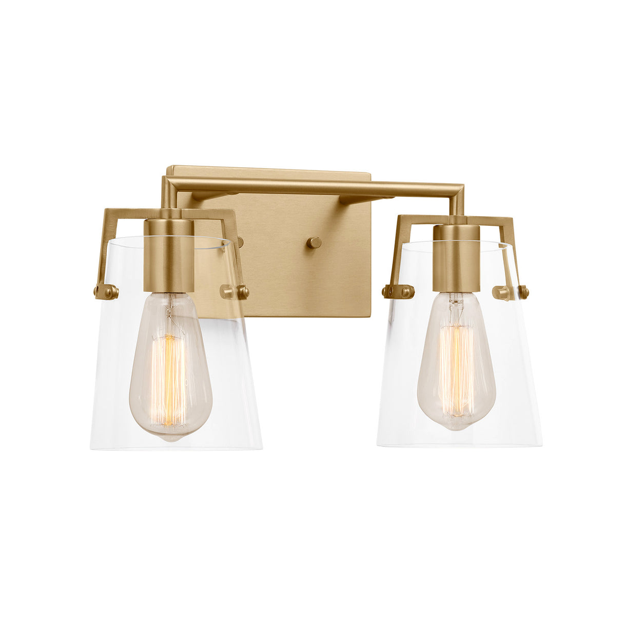 Glyn 2 Light Vanity, Satin Brass