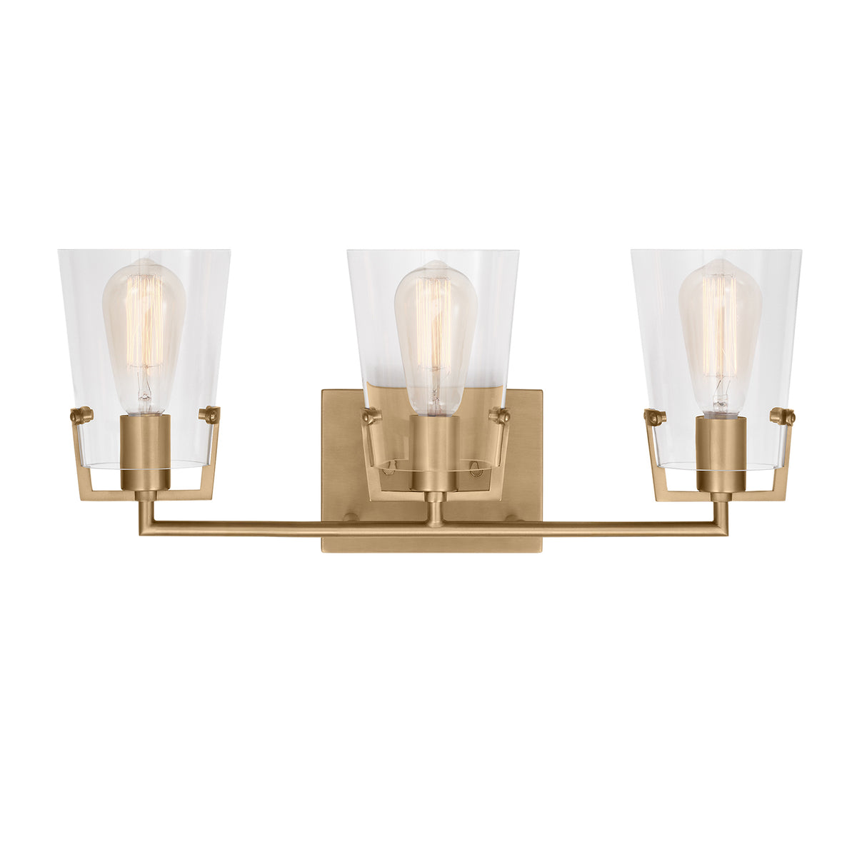 Glyn 3 Light Vanity, Satin Brass