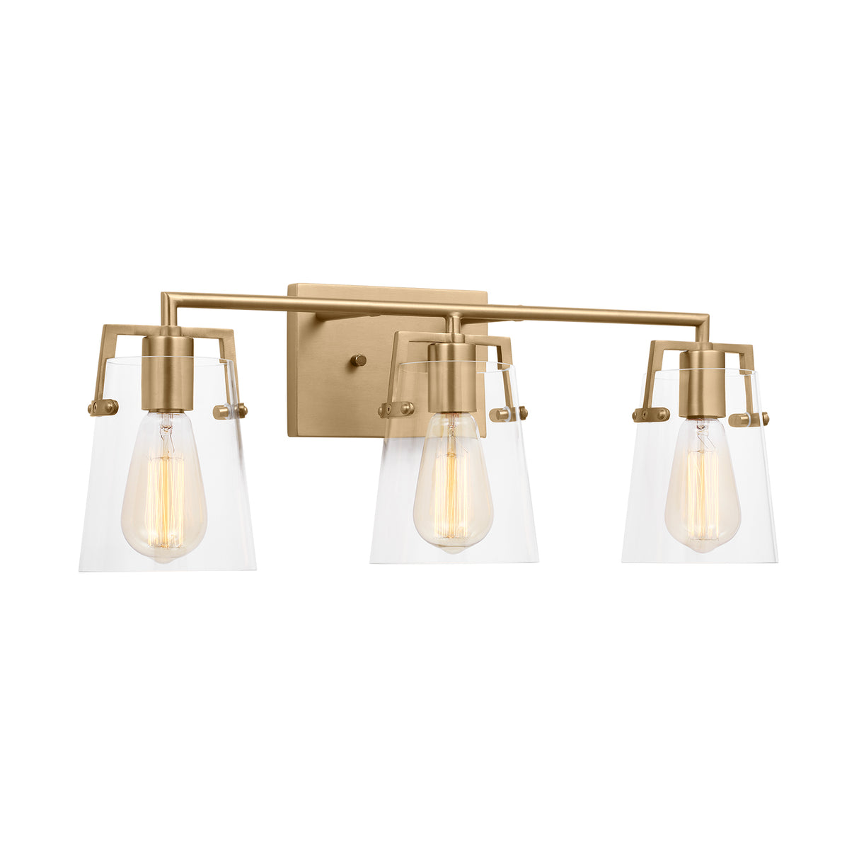 Glyn 3 Light Vanity, Satin Brass