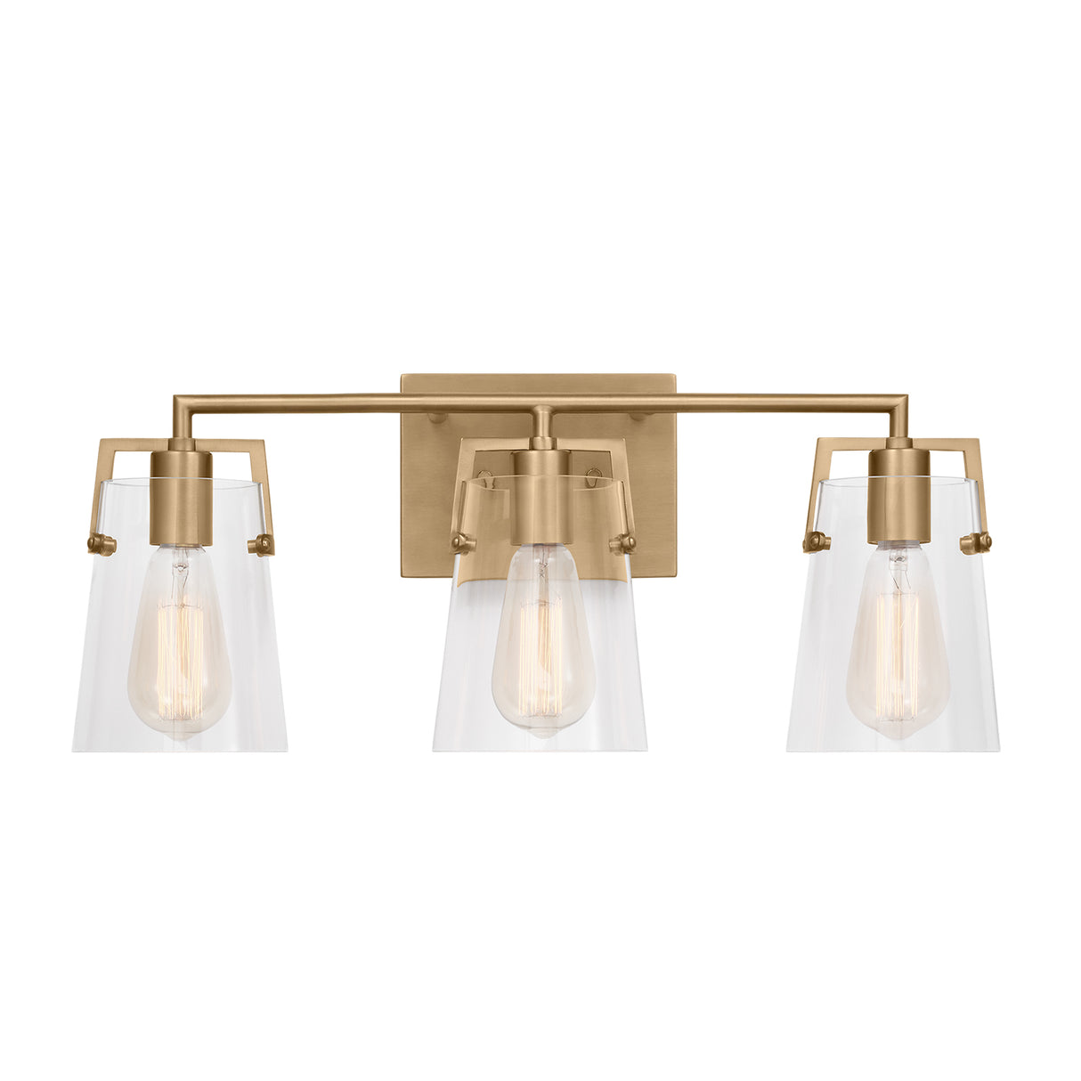 Glyn 3 Light Vanity, Satin Brass
