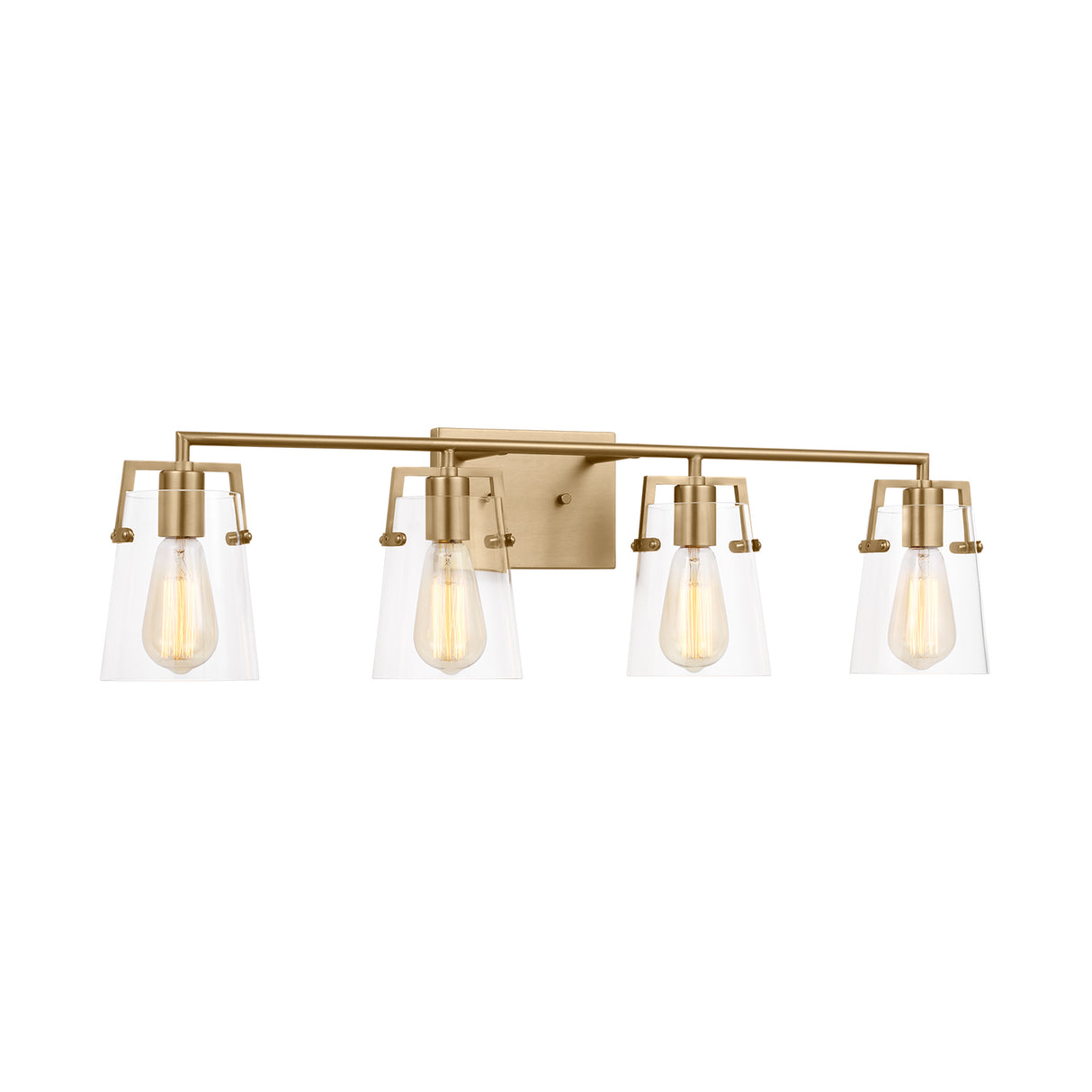 Glyn 4 Light Vanity, Satin Brass