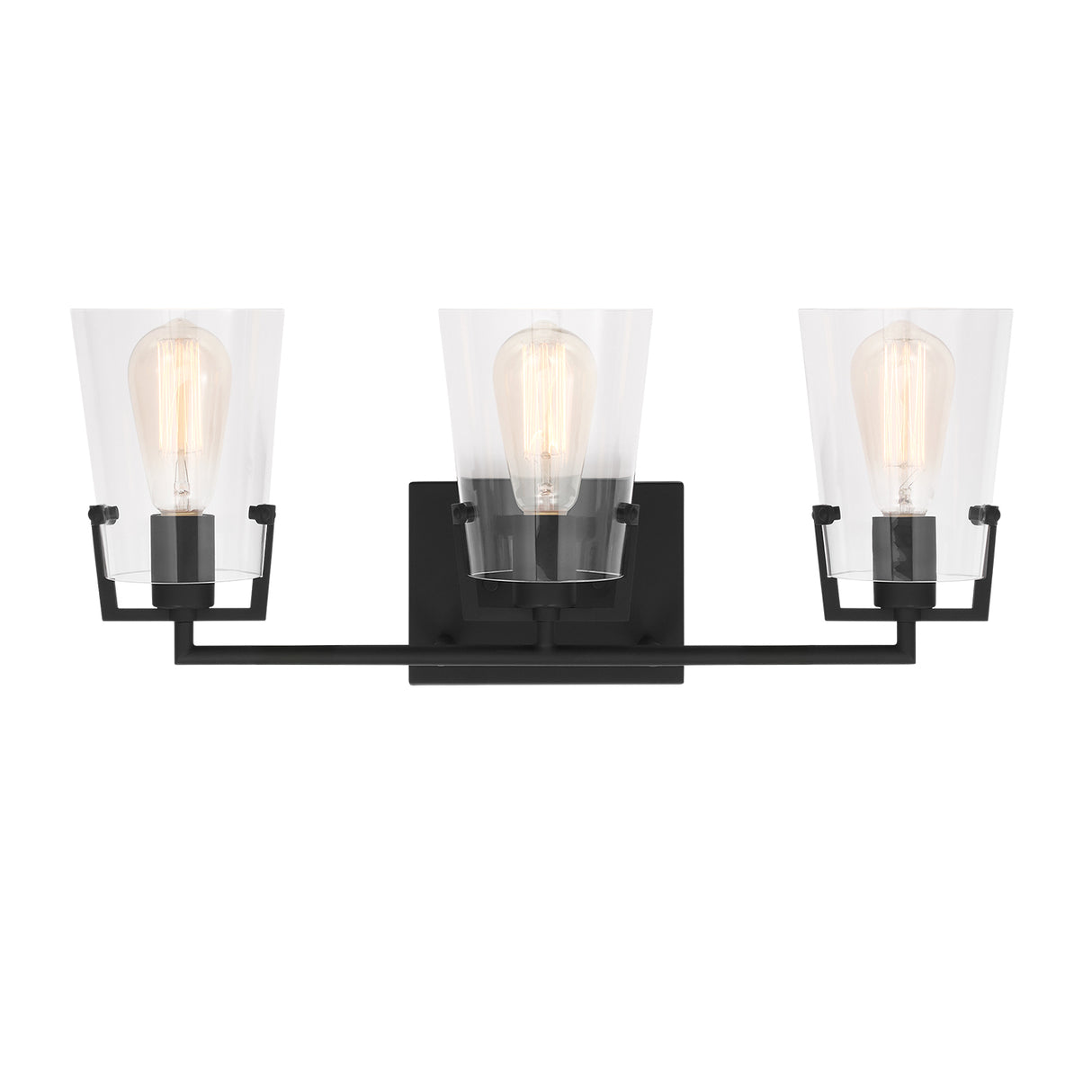 Glyn 3 Light Vanity, Matte Black