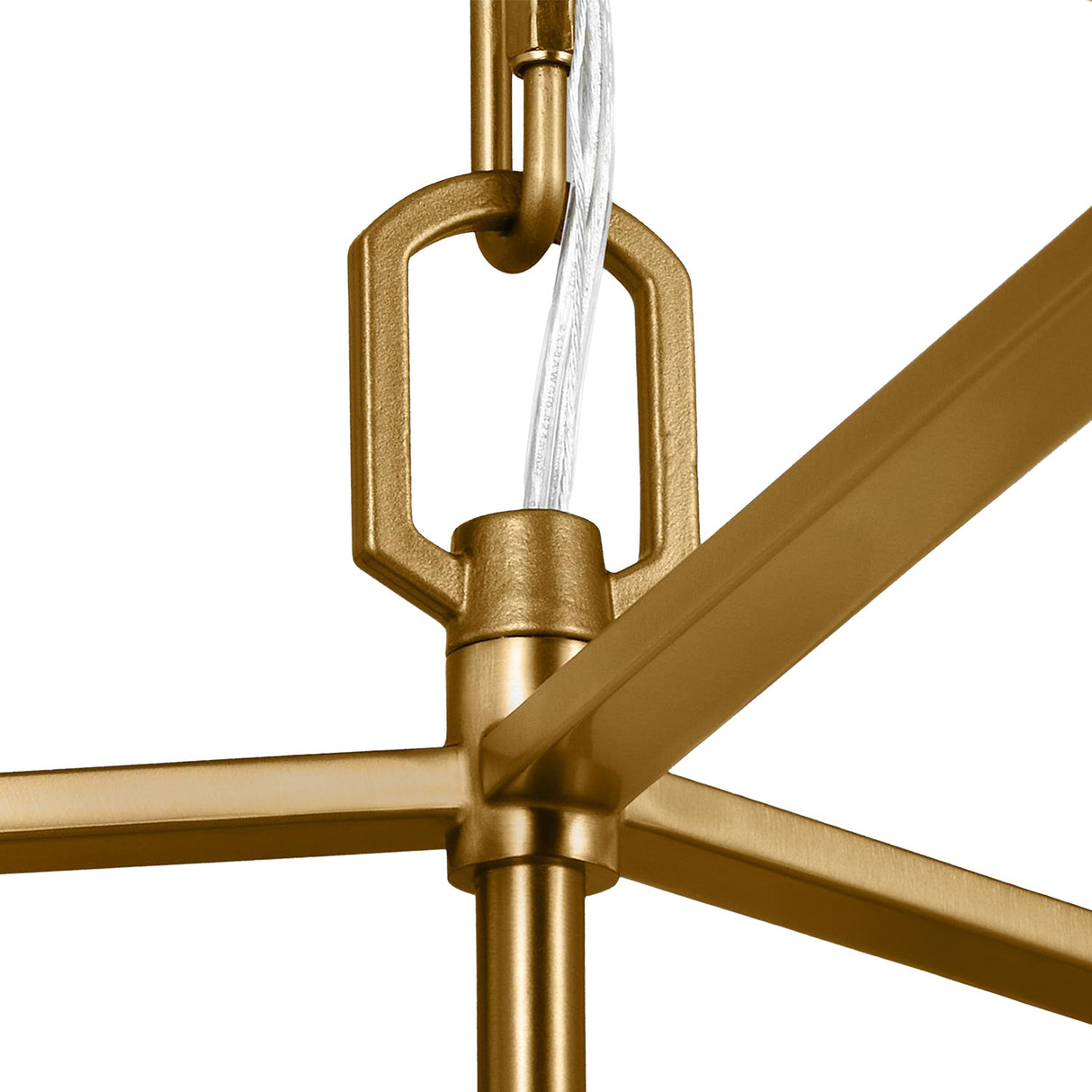 Rawlin Small Lantern Pendant 16", Matte White and Brushed Brass