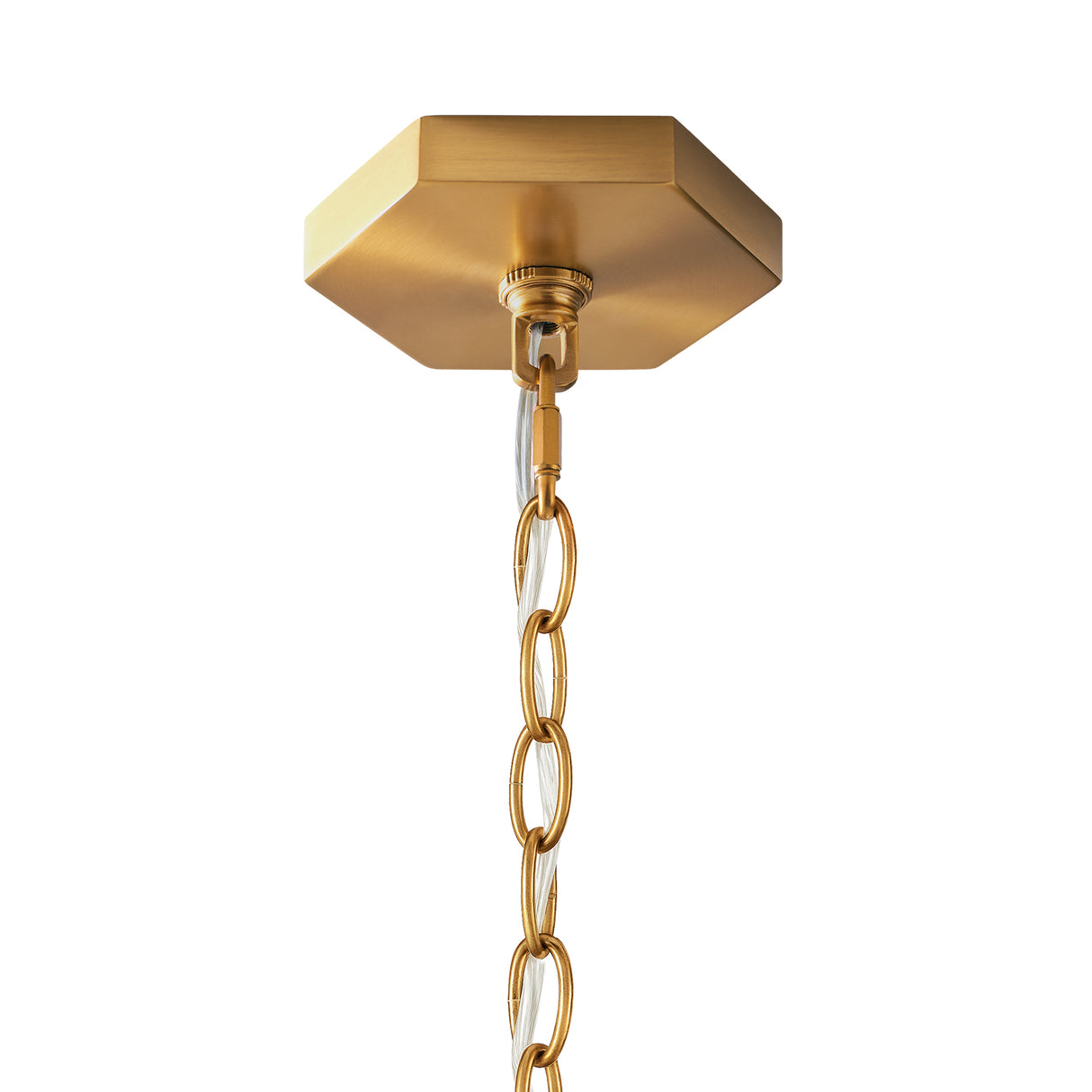 Rawlin Medium Lantern Pendant 21", Matte White and Brushed Brass