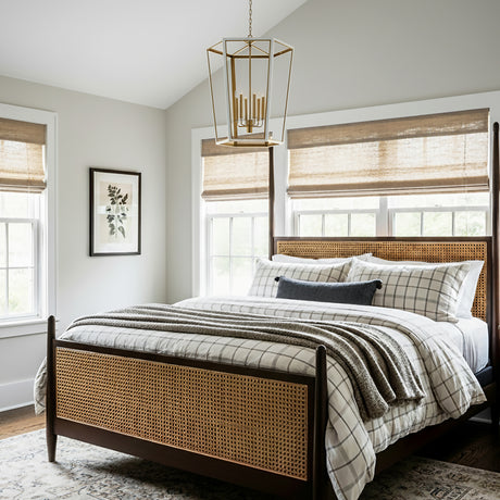 Rawlin Large Lantern Pendant 27" for Modern Farmhouse home with White Walls