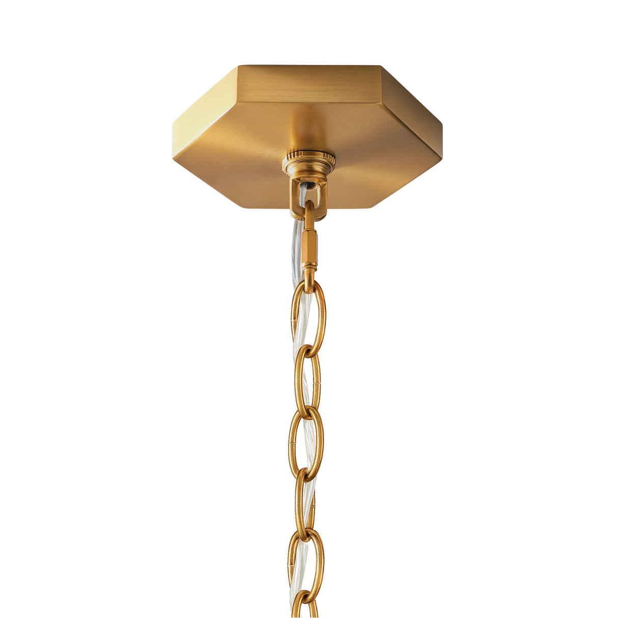 Rawlin Large Lantern Pendant 27", Matte White and Brushed Brass