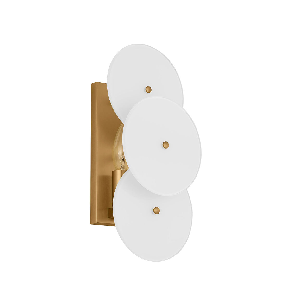 Ophelia Wall Sconce 13", Modern Brass and Layered Glass