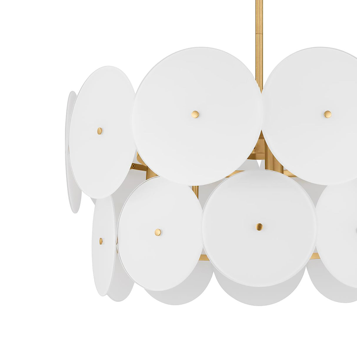 Ophelia Medium Chandelier 24", Modern Brass and Layered Glass