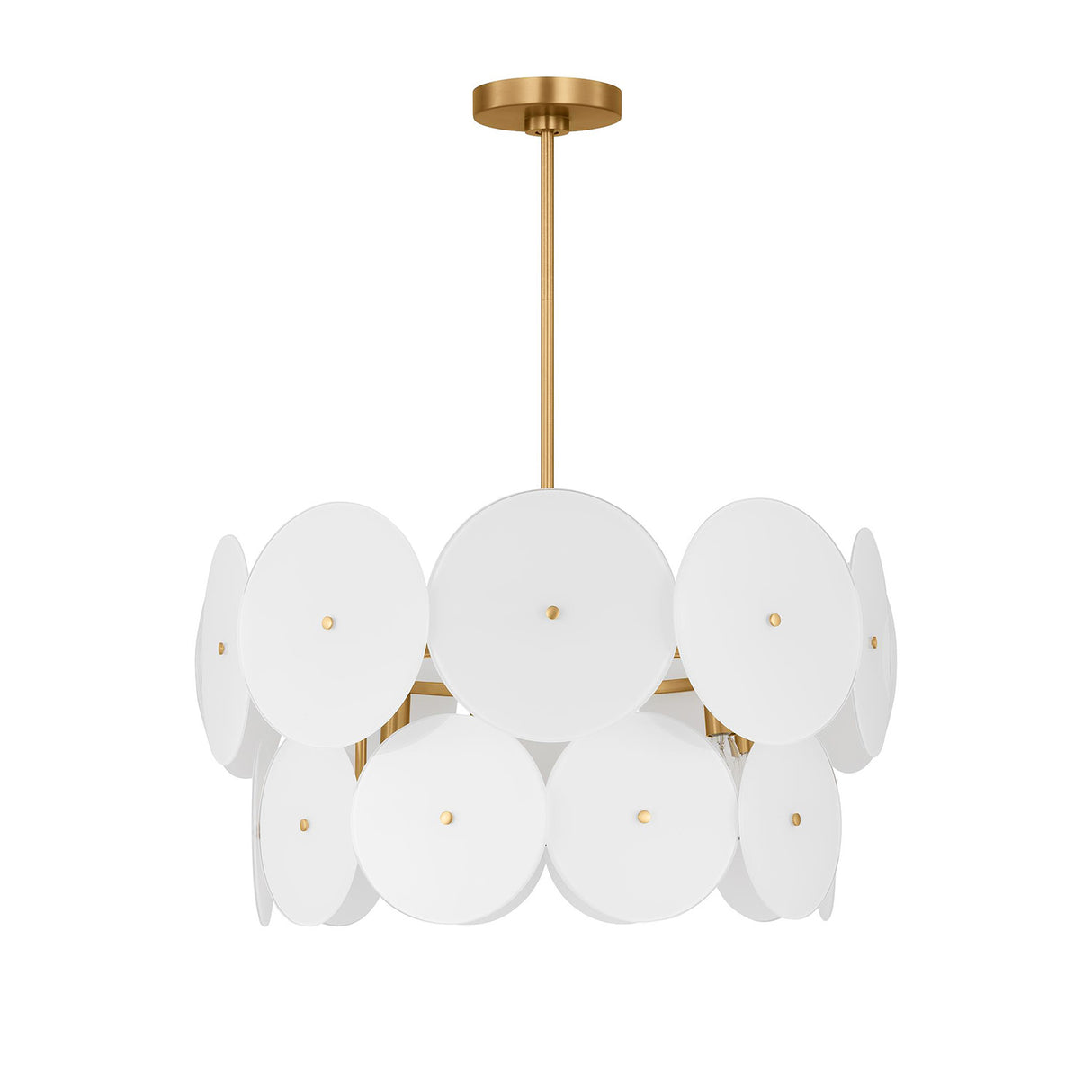 Ophelia Medium Chandelier 24", Modern Brass and Layered Glass