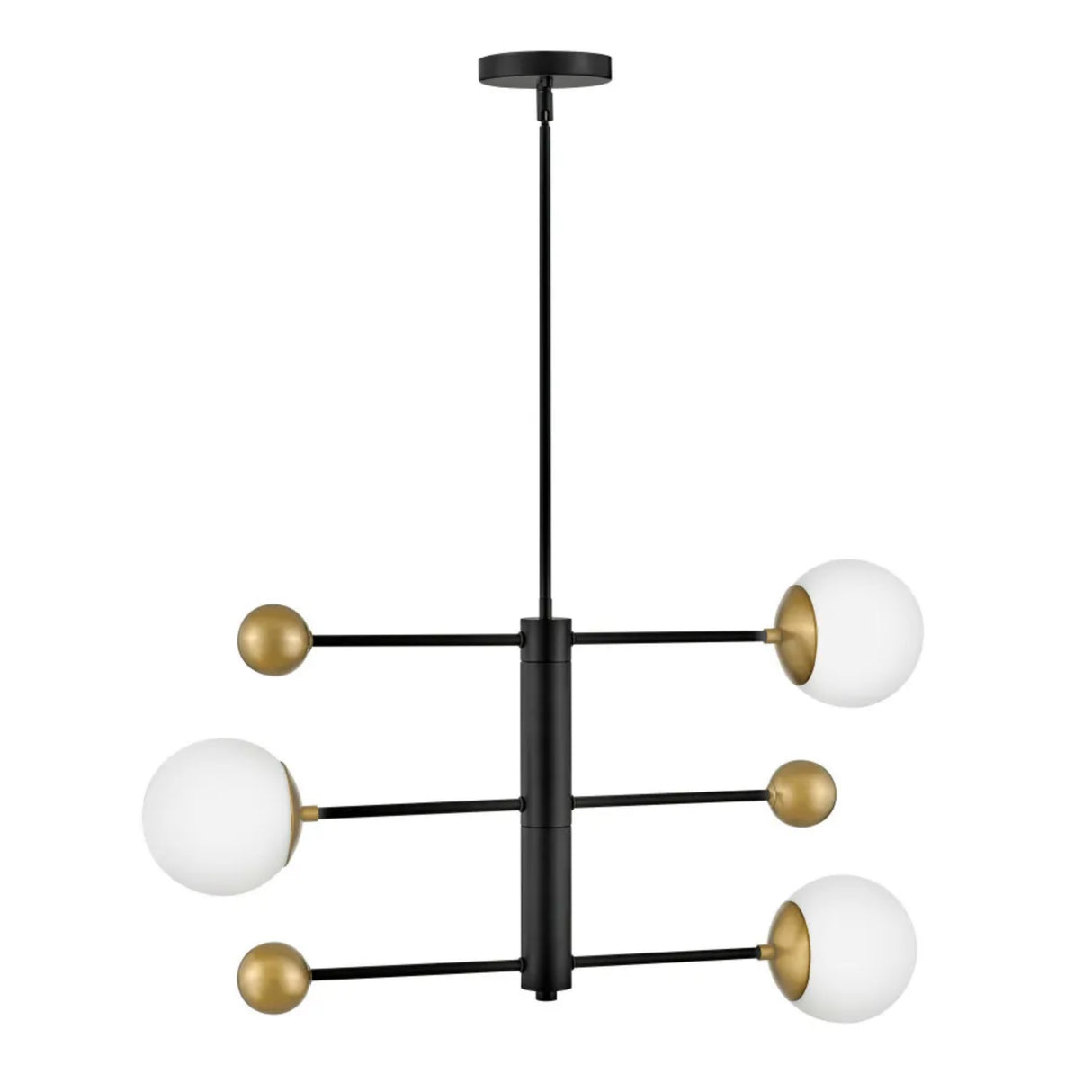 Jubilee Adjustable Chandelier 31", Black and Brass