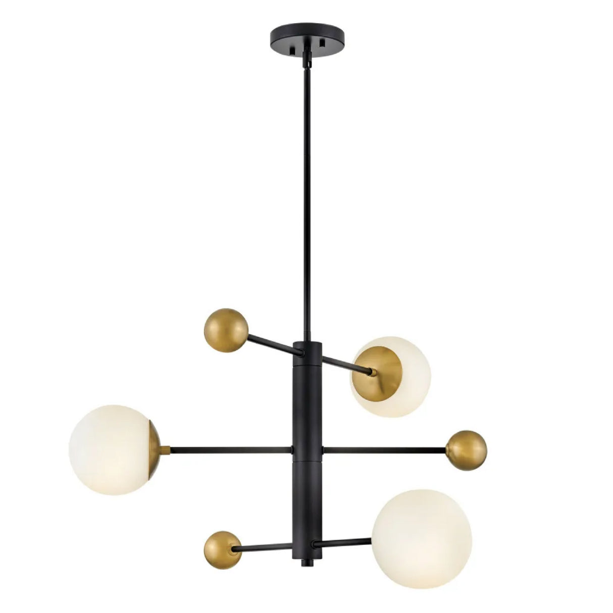 Jubilee Adjustable Chandelier 31", Black and Brass