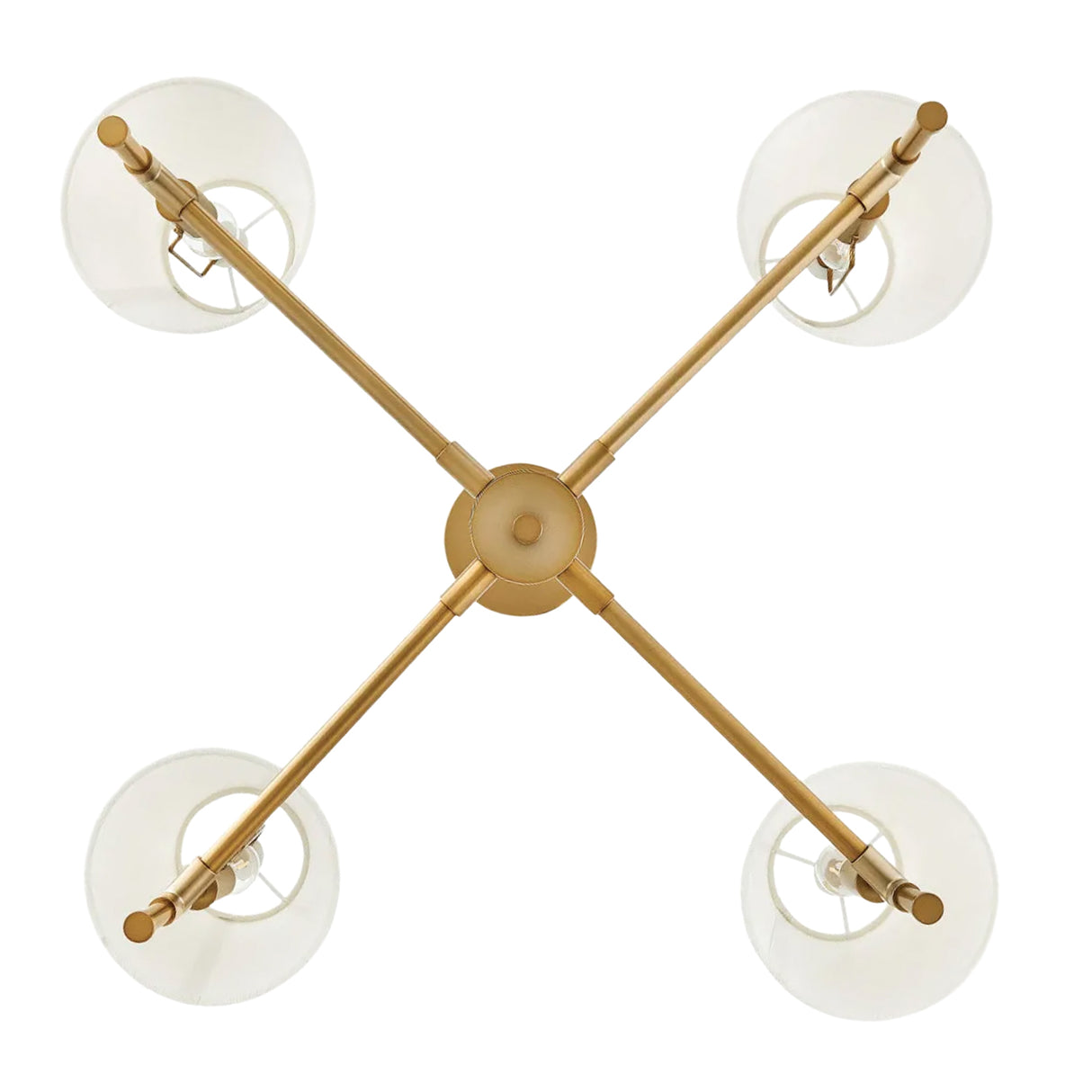 Declan 4 Light Chandelier 28", Satin Brass