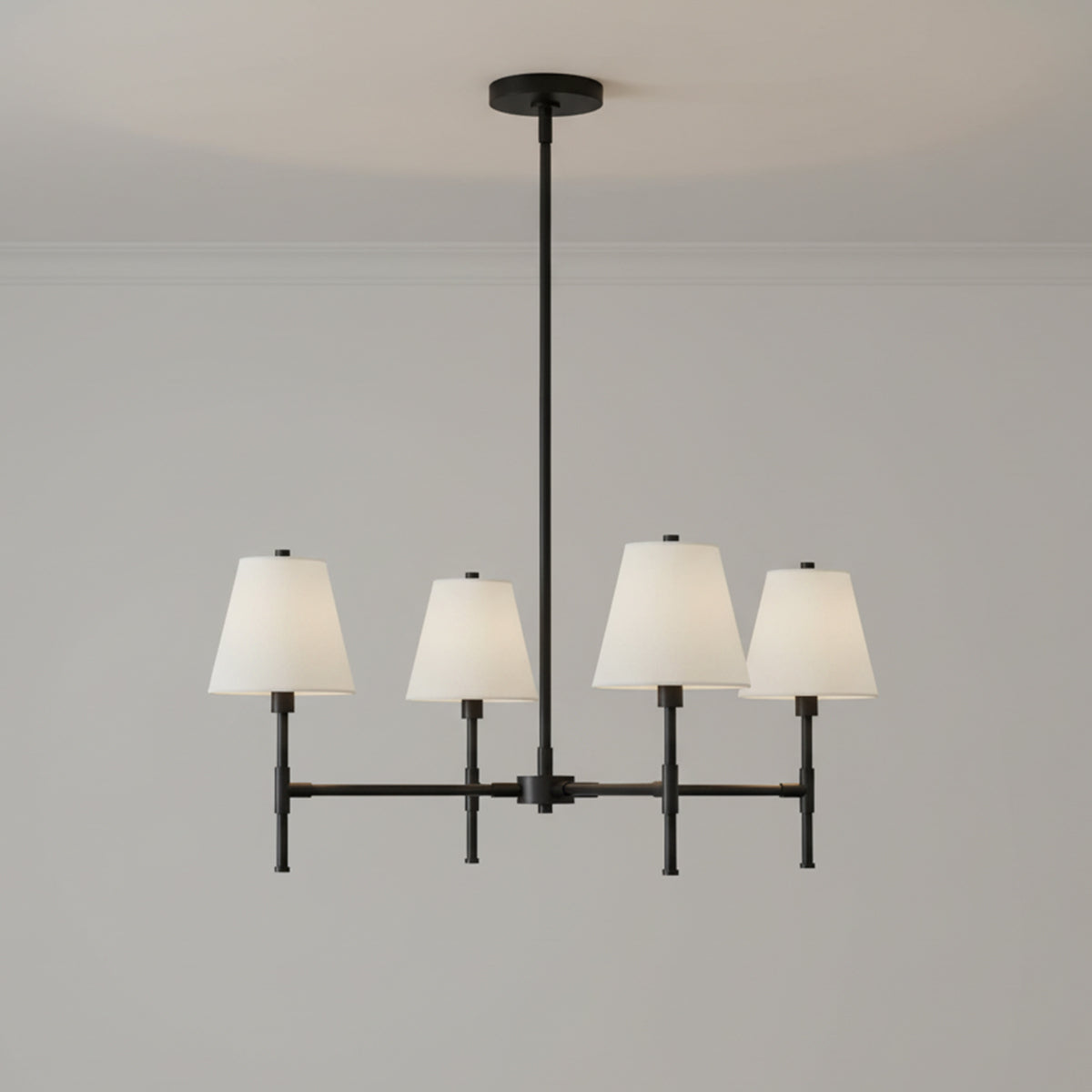 Declan 4 Light Chandelier 28" for Modern home with Gray Walls