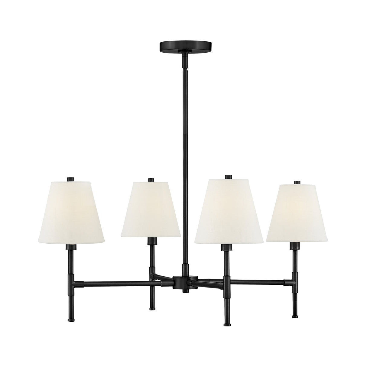 Declan 4 Light Chandelier 28", Black