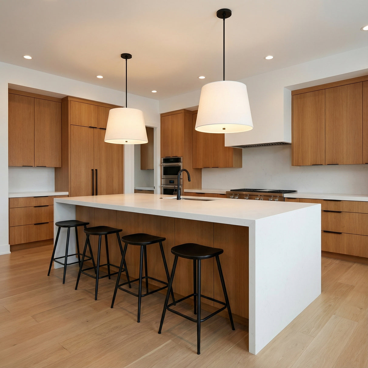 Declan Large Pendant 20", Black for Modern home with White cabinetry