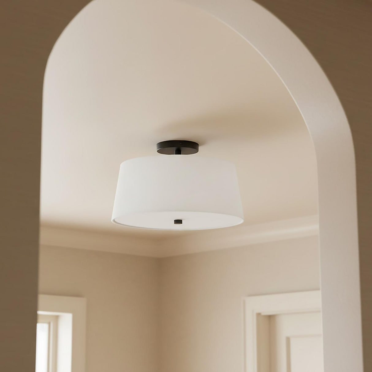 Declan Flush Mount 14", Black