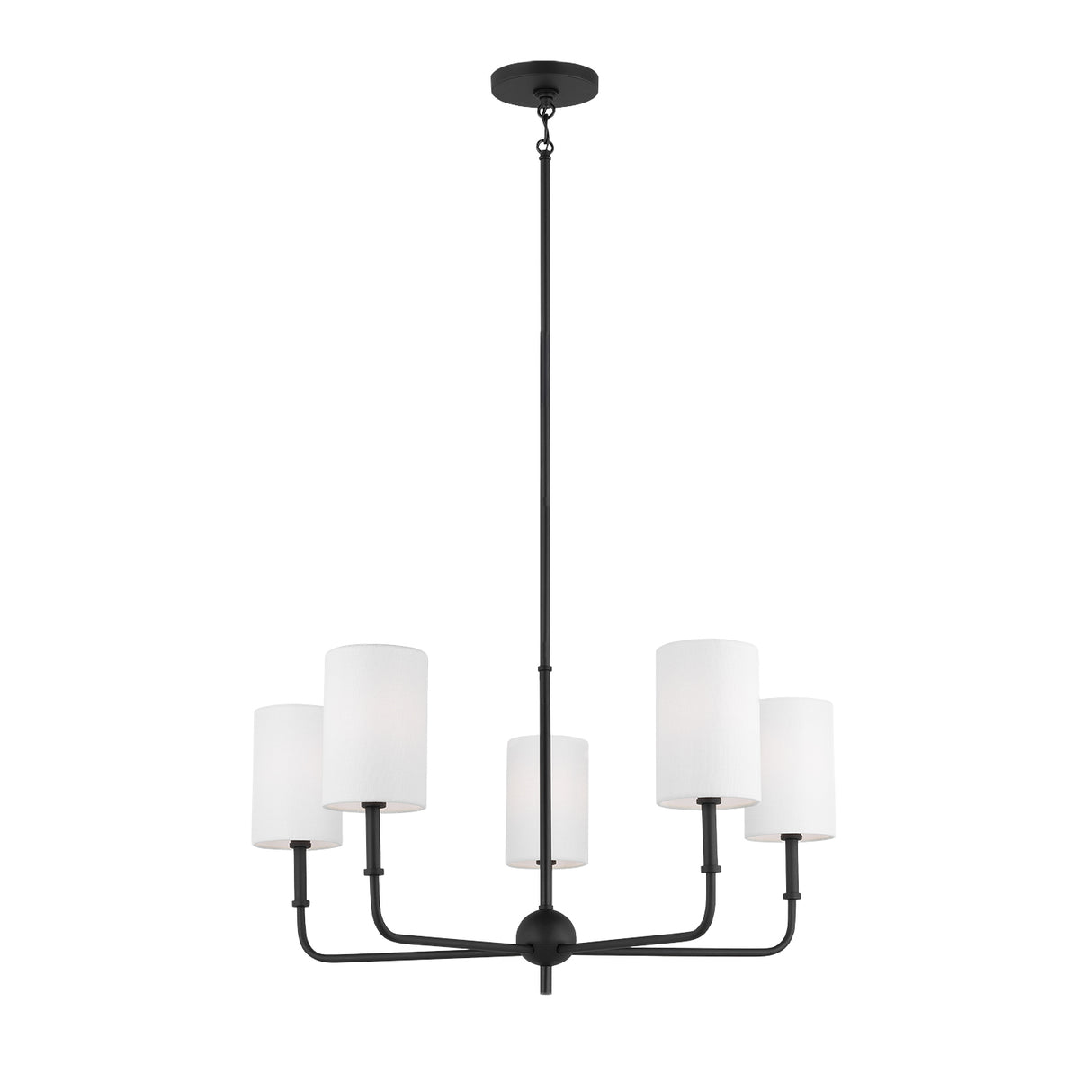 Remington 5 Light Chandelier 26", Matte Black