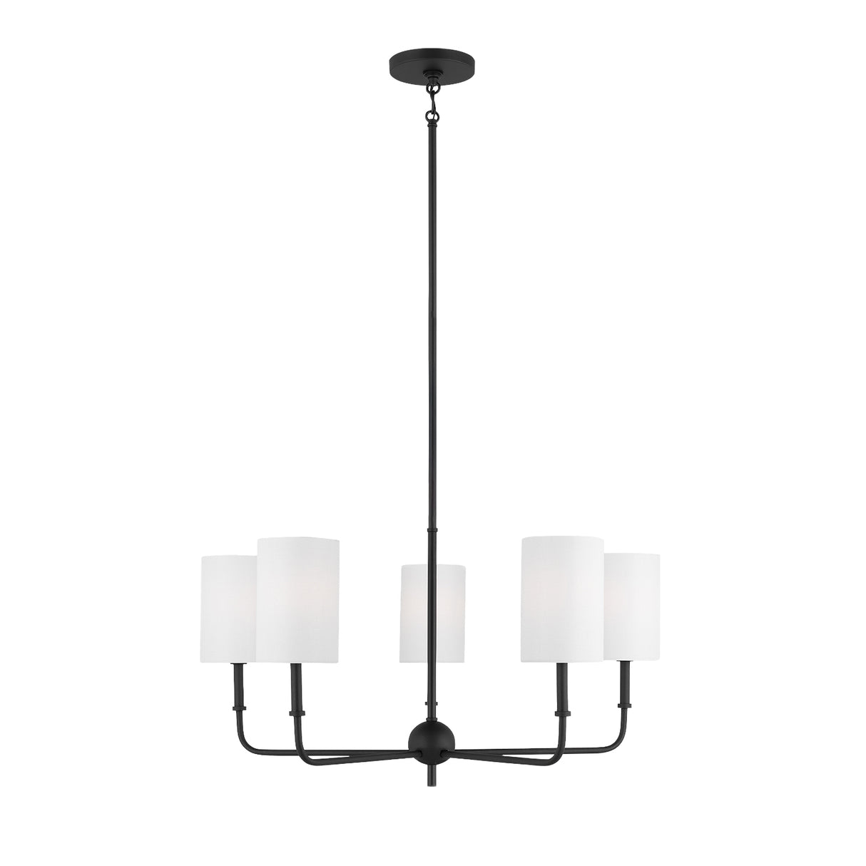 Remington 5 Light Chandelier 26", Matte Black