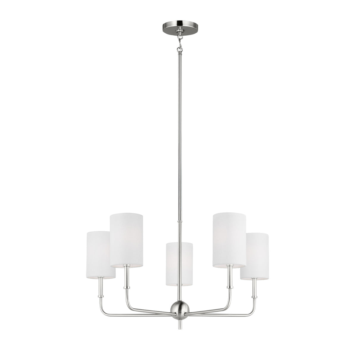 Remington 5 Light Chandelier 26", Brushed Nickel