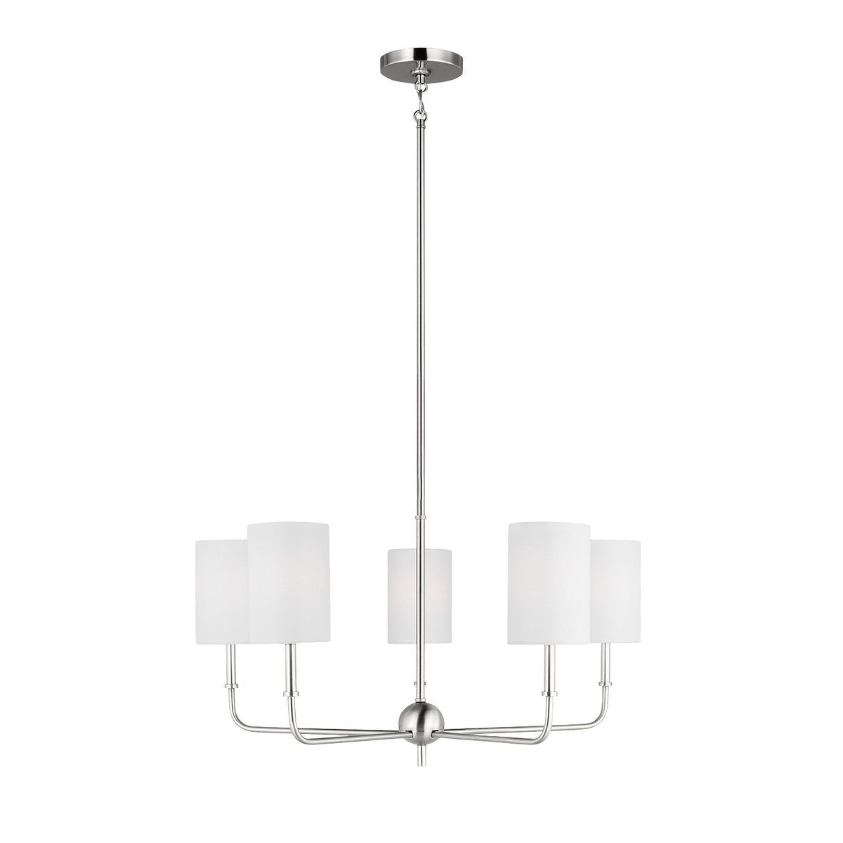 Remington 5 Light Chandelier 26", Brushed Nickel