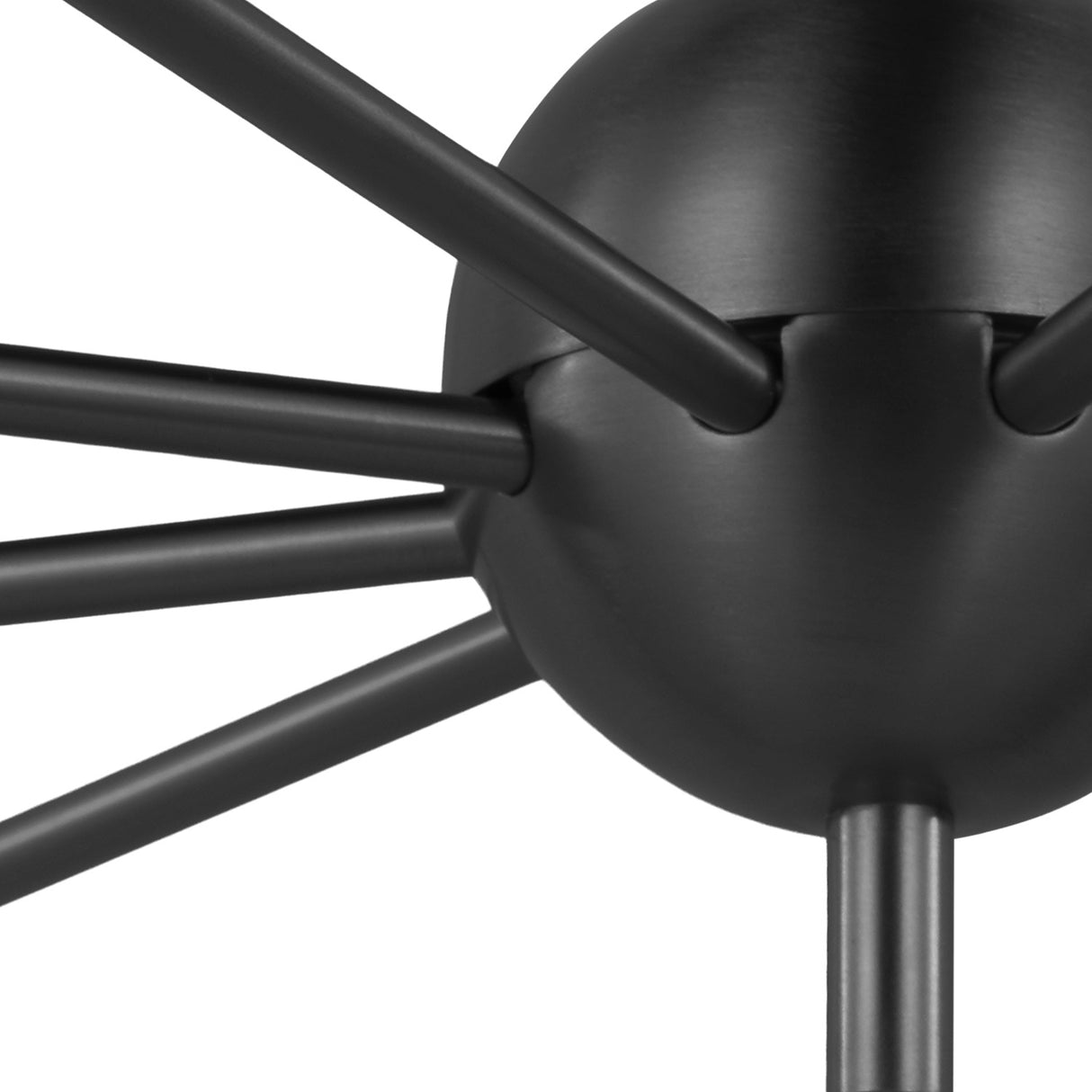 Remington 9 Light Chandelier 36", Matte Black