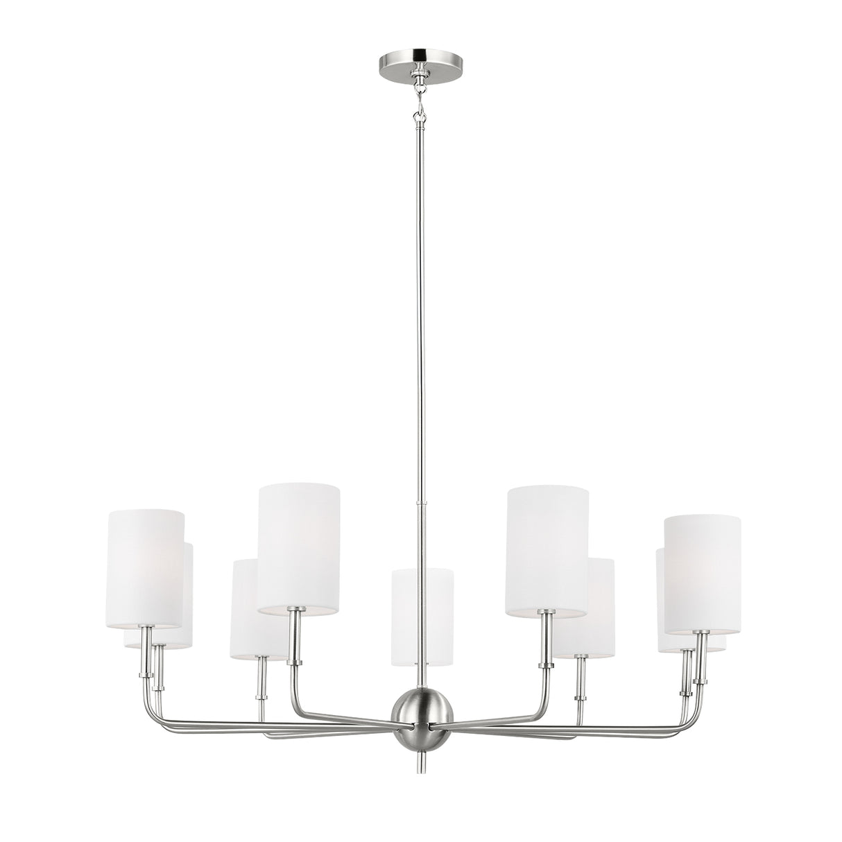 Remington 9 Light Chandelier 36", Brushed Nickel