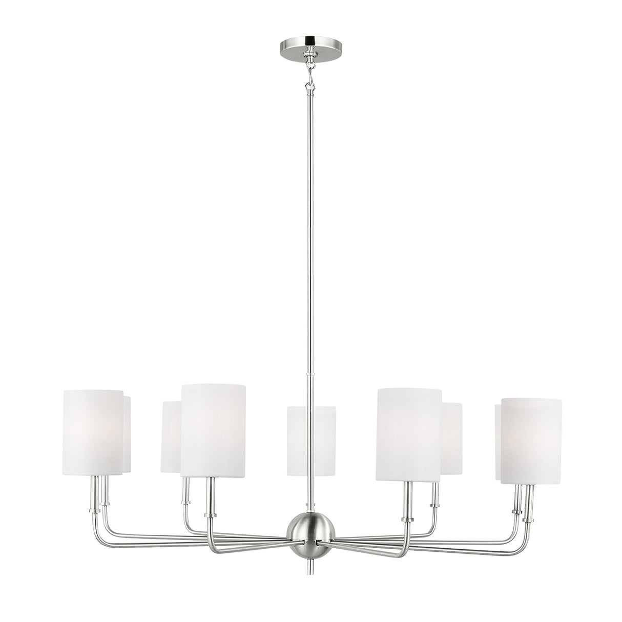 Remington 9 Light Chandelier 36", Brushed Nickel