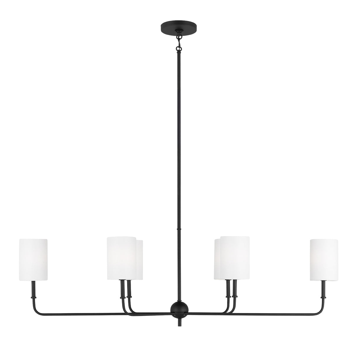 Remington 6 Light Linear Chandelier 44", Matte Black