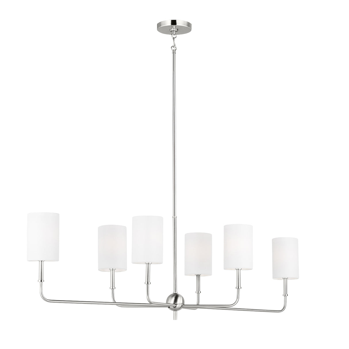 Remington 6 Light Linear Chandelier 44", Brushed Nickel