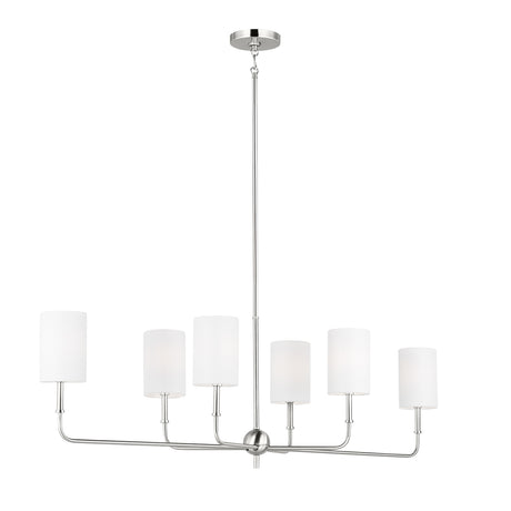 Remington 6 Light Linear Chandelier 44", Brushed Nickel