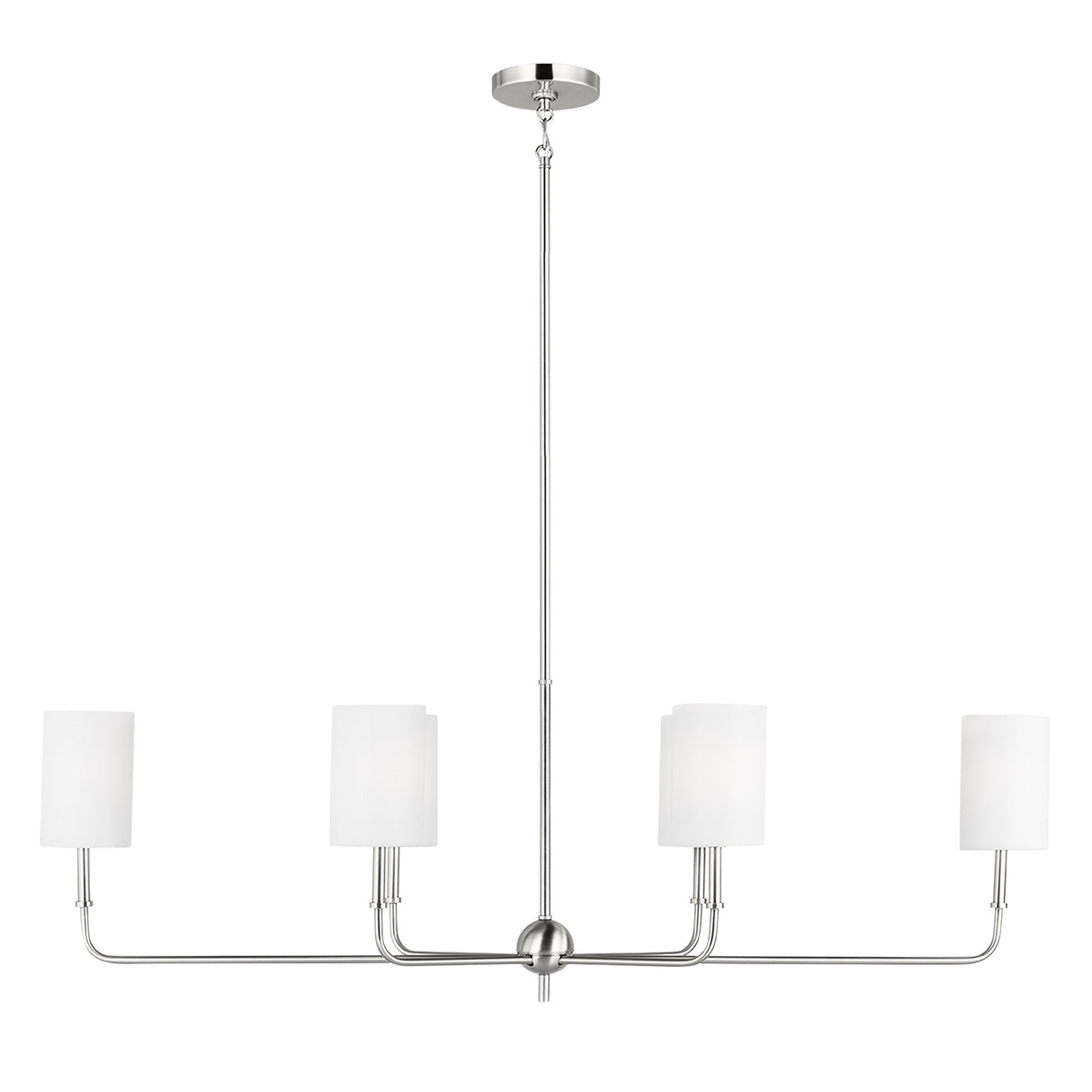 Remington 6 Light Linear Chandelier 44", Brushed Nickel