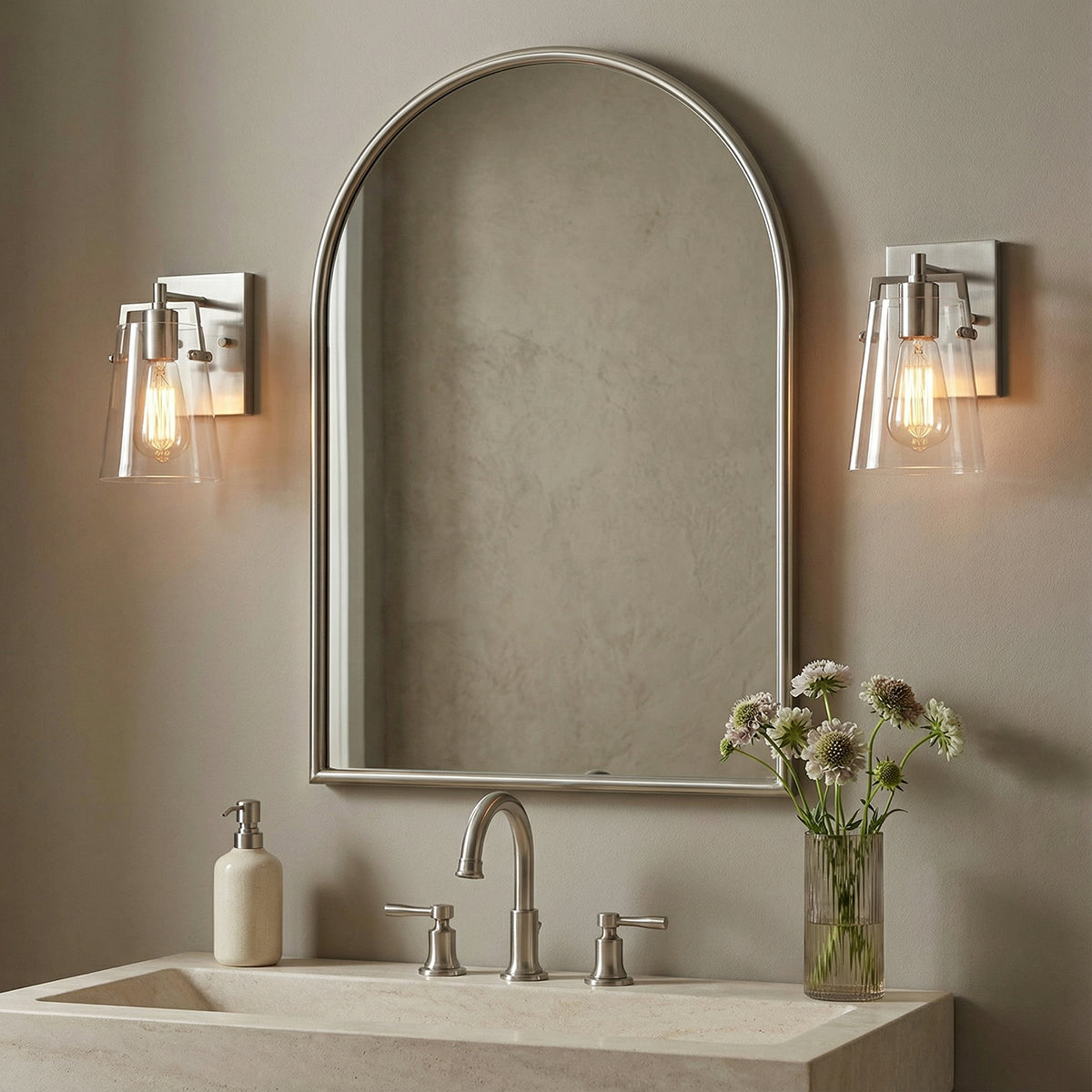 Glyn Wall Sconce 9" for Modern home with Gray Walls
