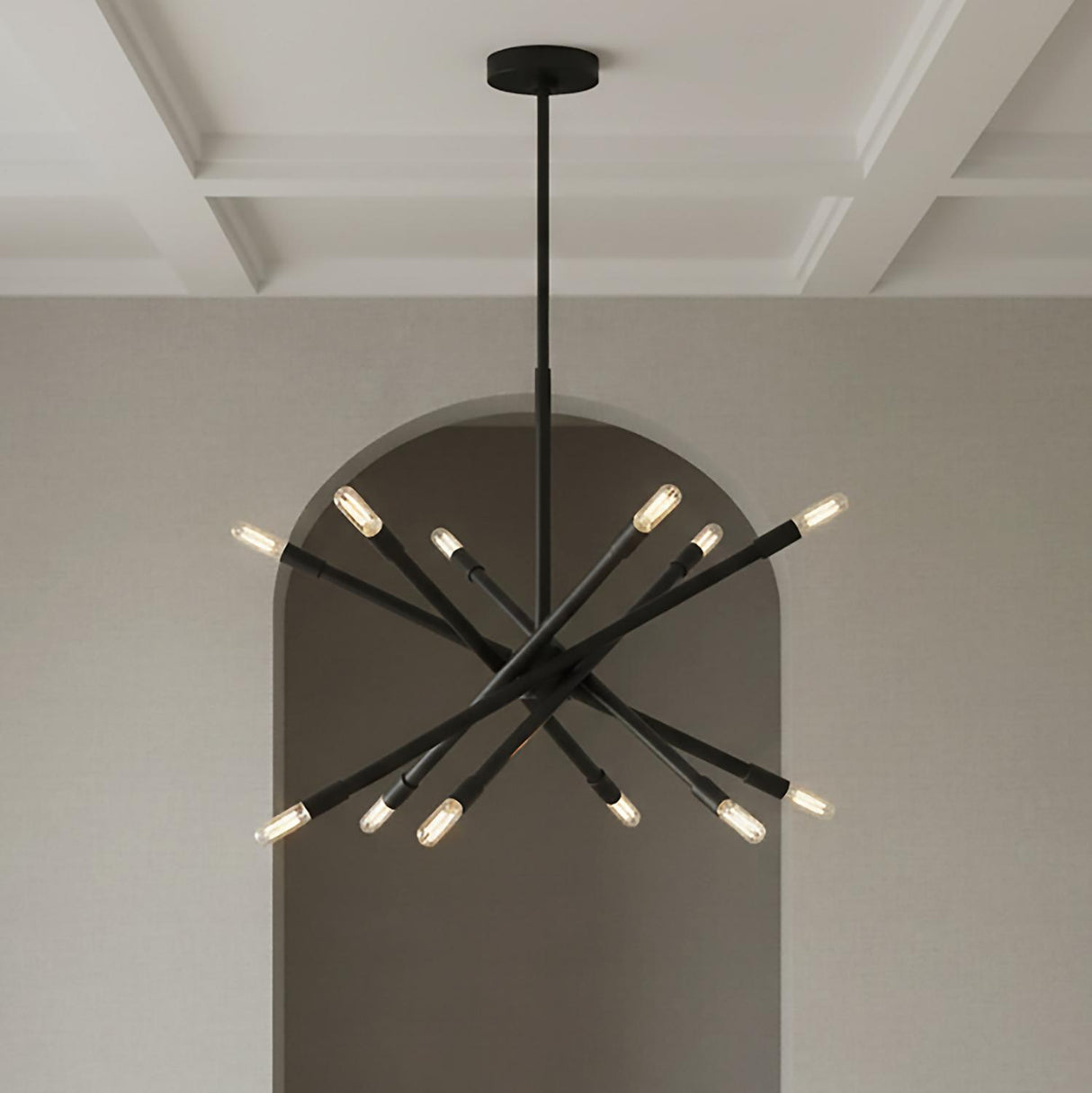 Ferris Medium Chandelier 27", Matte Black