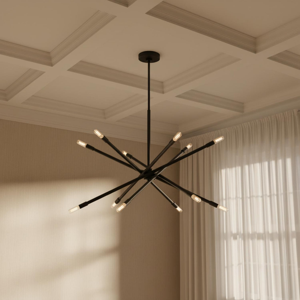 Ferris Large Chandelier 35", Matte Black