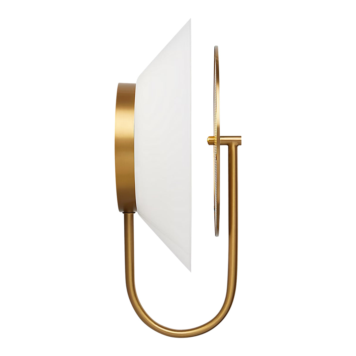 Astrid Wall Sconce 13", Modern Brass and Milk Glass
