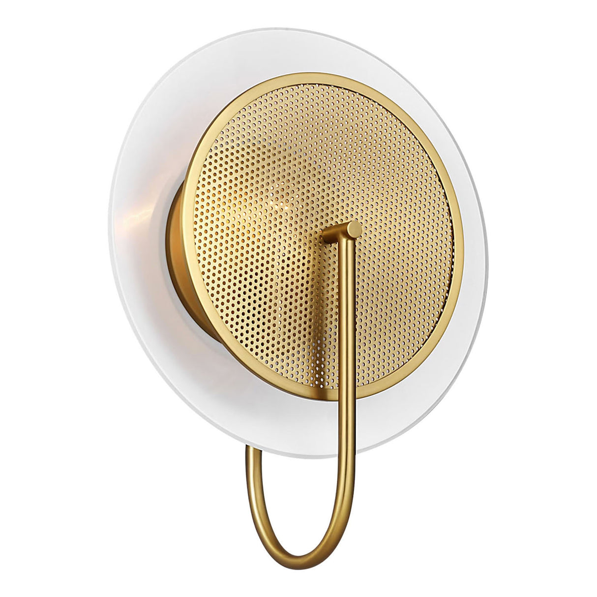 Astrid Wall Sconce 13", Modern Brass and Milk Glass