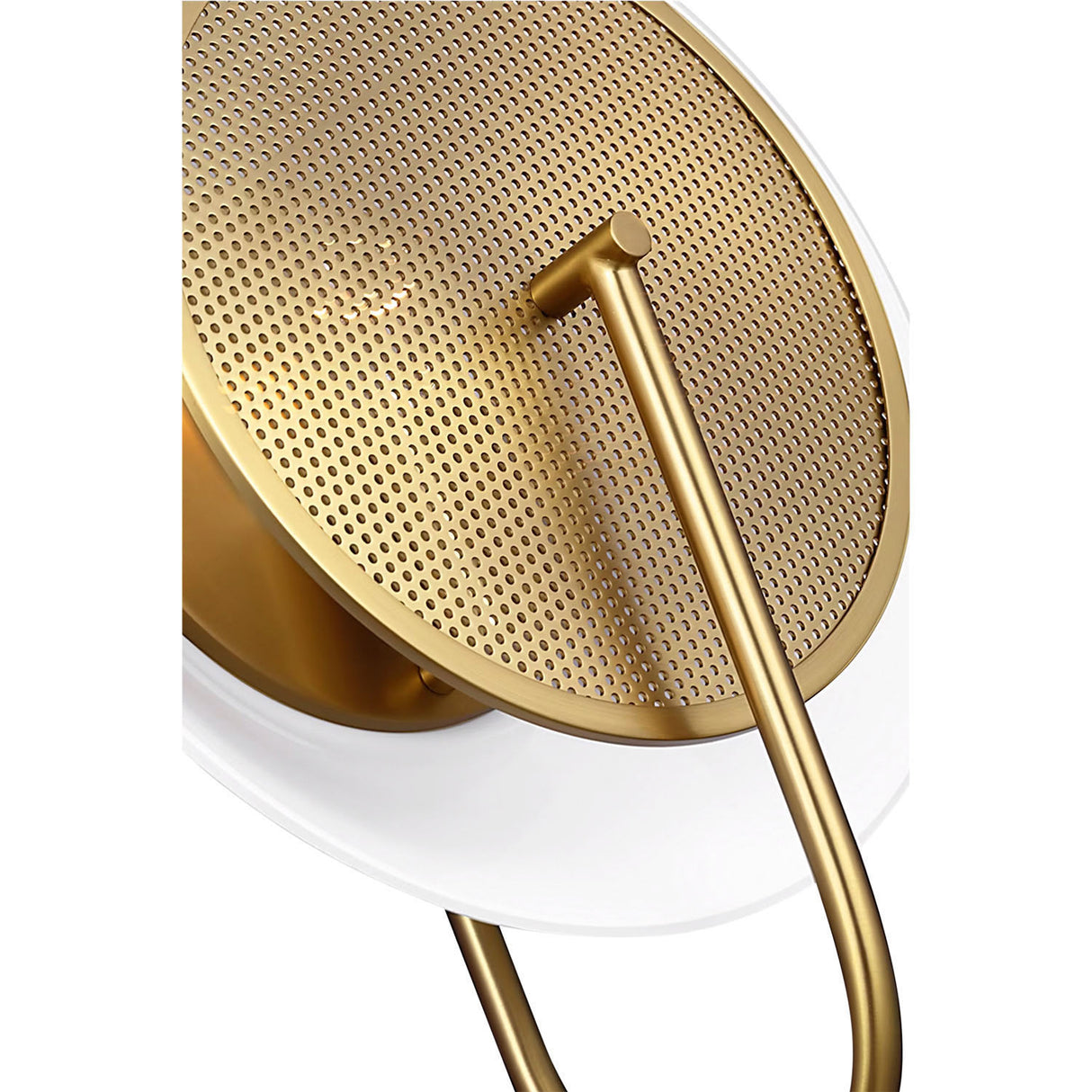 Astrid Wall Sconce 13", Modern Brass and Milk Glass